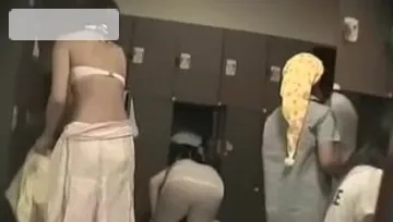 Asian girl ramming hard changing room