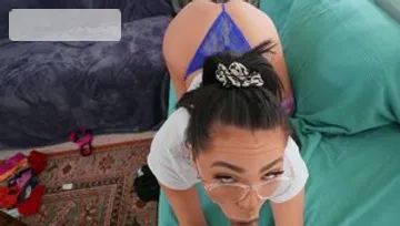 Hard nailining young latina babe in tiny thongs on sofa