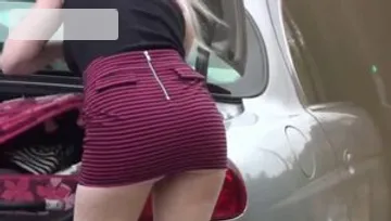 Blonde need gets upskirt pussy sex in public