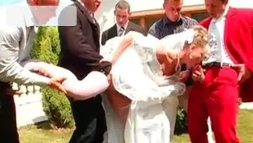 Naughty bride hard group sex at wedding
