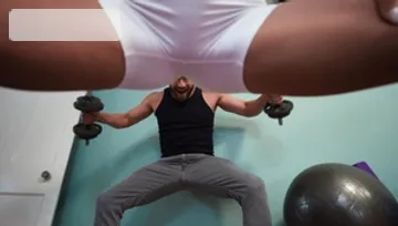 Brazzers: Muscular Man Helps Bubble Butt in Fishnet Shorts