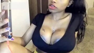 Ebony girl feels up to hard pounding