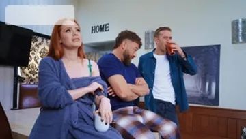 Brazzers: A Redhead in Between Two Roommates