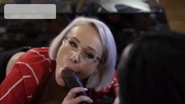 Large tits Angel Wicky raw cock sucking on sofa