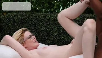 Shaved small boobs babe POV pussy fuck outdoors