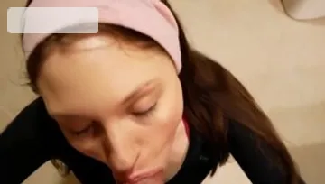 Receiving facial cum loads escorted by beautiful brunette