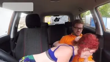 Fake Driving School - Redhead Charlie Ten sucks dick and fucks