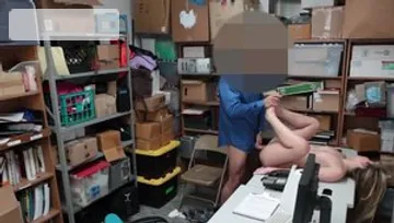 Rough nailing together with police chick