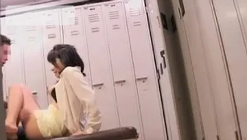 Voyeur asian rides a hard dick in the school