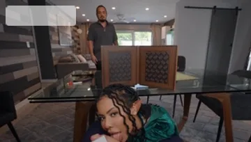 Sneaky Sex - American Kira Noir cowgirl fuck in the kitchen