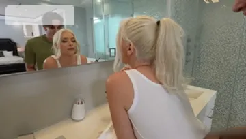 Suspicious girlfriend finds sticky cum proof